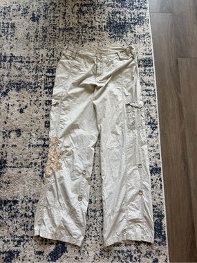Wide Leg Cargo Pants in Light Khaki